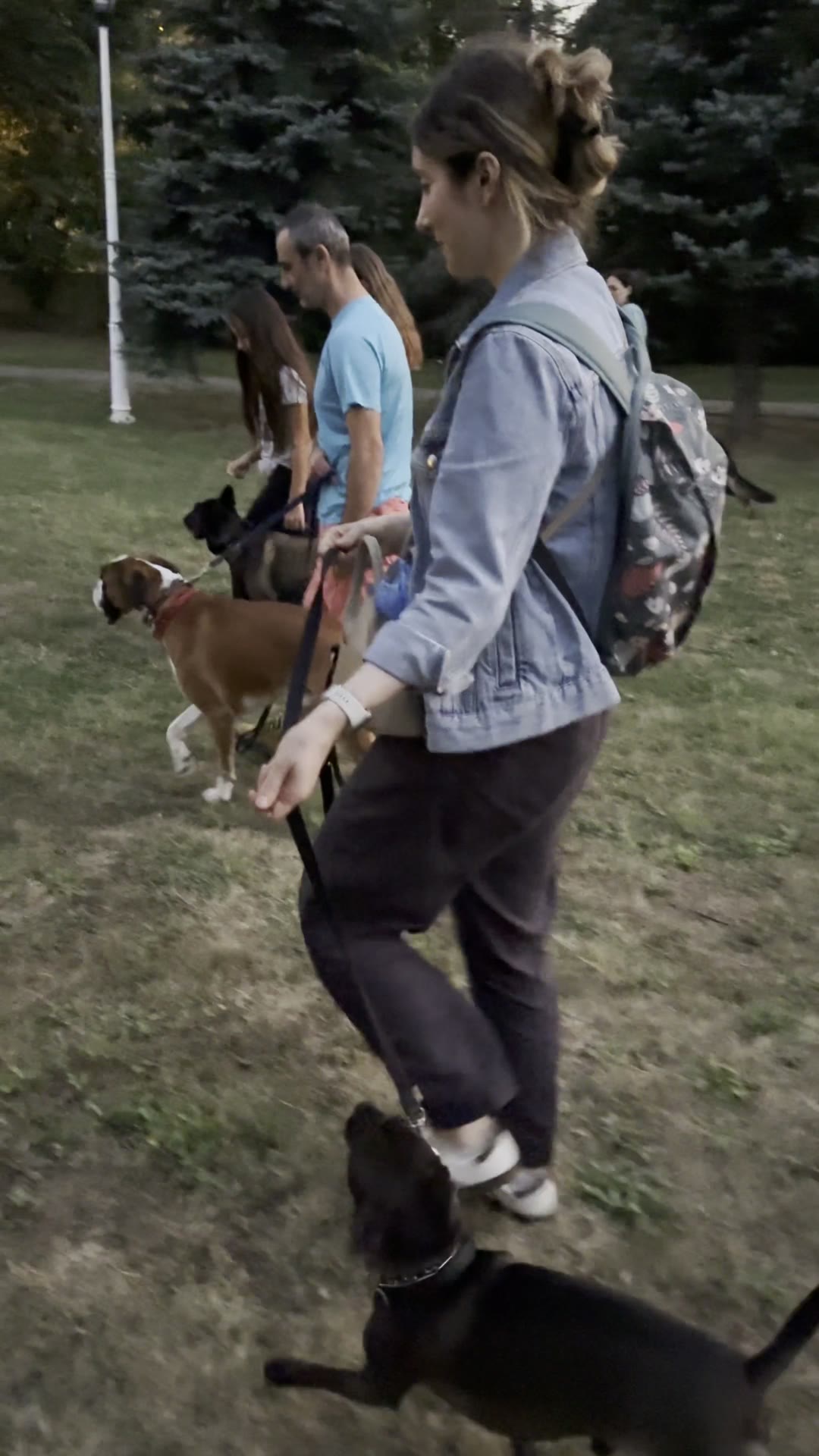 Ședință de grup seara în parc